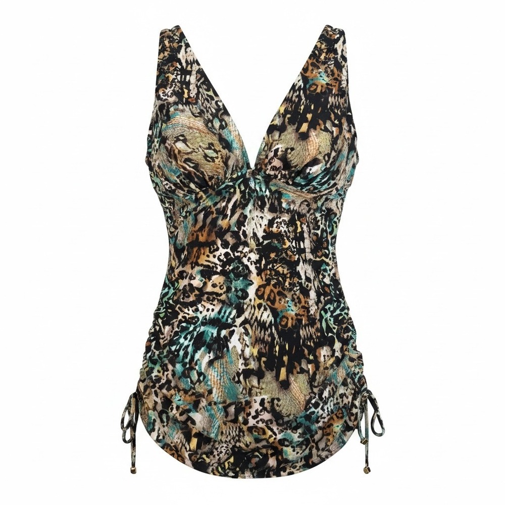 MagicSuit Dani Tankini Swimsuit Size‎ 8 Posh Mosh Ruched Slimming NWT Control